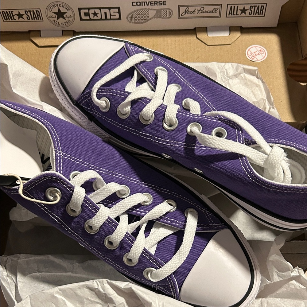 NIB Converse Classic Purple and White Sneakers